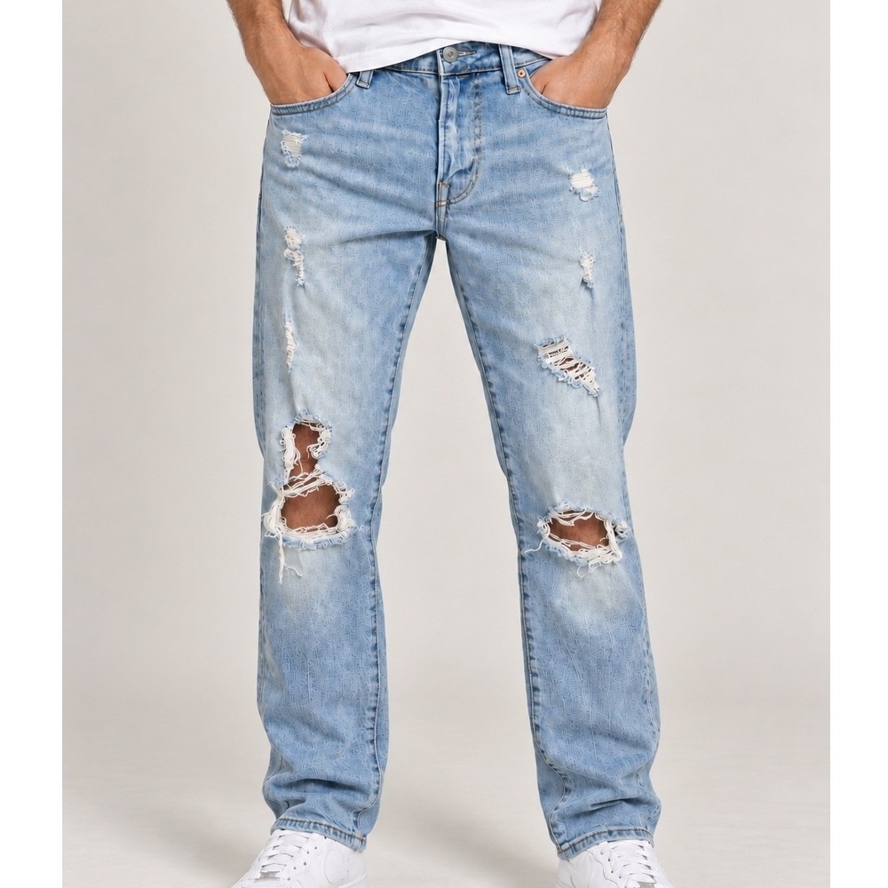 American Eagle Ne(x)t Level AirFlex Distressed Jeans Mens 30x30 Light Wash Slim